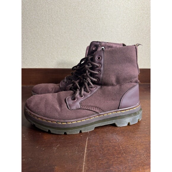 Dr. DOC MARTENS Combs Dark Burgundy Canvas Lace Up Boots Men\'s 8/Women’s 9 main image 4